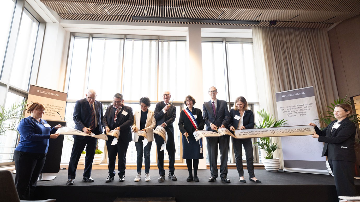 Ribbon-cutting at the John W. Boyer Center in Paris